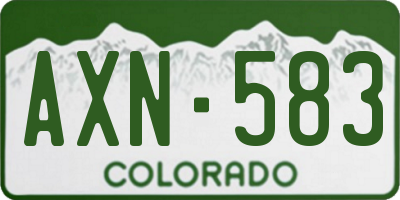 CO license plate AXN583