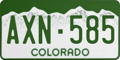 CO license plate AXN585