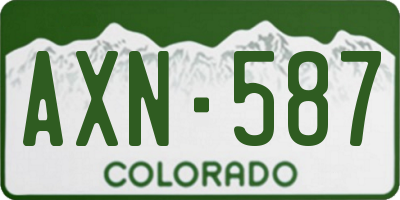 CO license plate AXN587