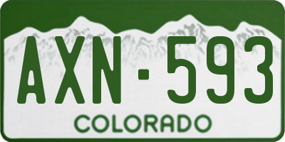 CO license plate AXN593