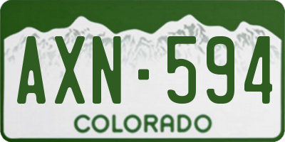 CO license plate AXN594