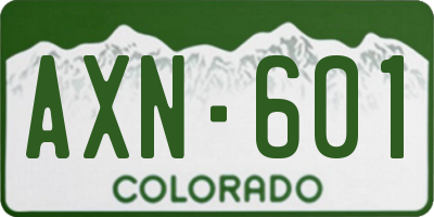 CO license plate AXN601