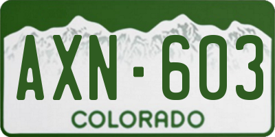 CO license plate AXN603