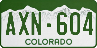 CO license plate AXN604
