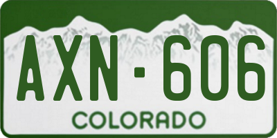 CO license plate AXN606