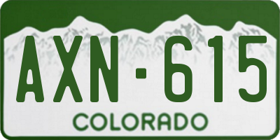 CO license plate AXN615