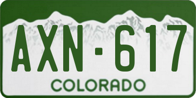 CO license plate AXN617