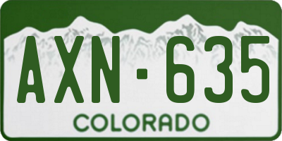 CO license plate AXN635