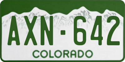 CO license plate AXN642