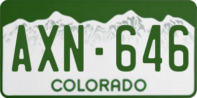 CO license plate AXN646