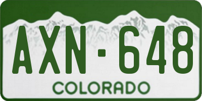 CO license plate AXN648