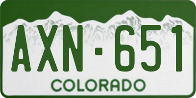 CO license plate AXN651