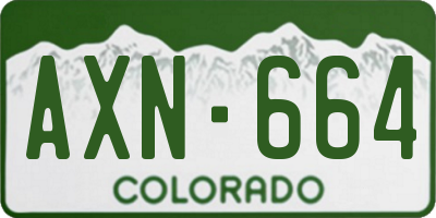 CO license plate AXN664