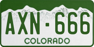 CO license plate AXN666