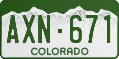 CO license plate AXN671