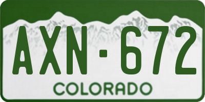 CO license plate AXN672