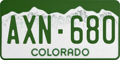 CO license plate AXN680
