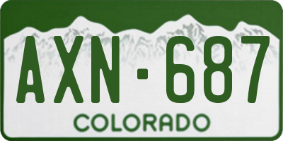 CO license plate AXN687