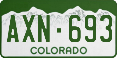 CO license plate AXN693