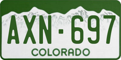 CO license plate AXN697