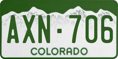 CO license plate AXN706