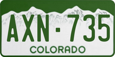 CO license plate AXN735