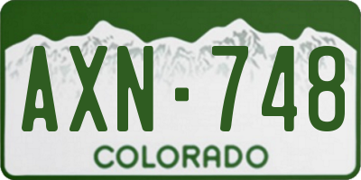 CO license plate AXN748