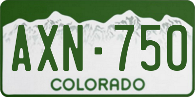 CO license plate AXN750