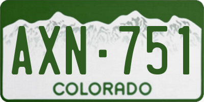 CO license plate AXN751