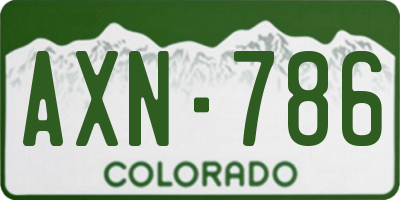 CO license plate AXN786
