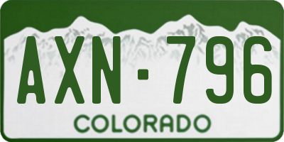 CO license plate AXN796