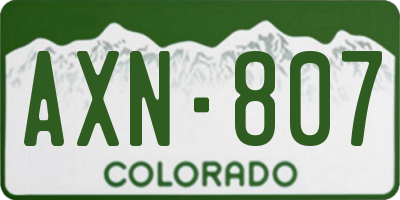 CO license plate AXN807
