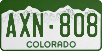 CO license plate AXN808