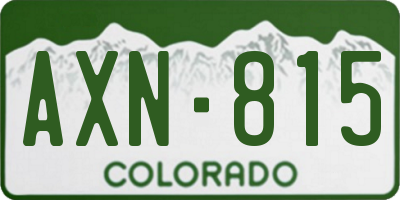 CO license plate AXN815