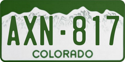 CO license plate AXN817