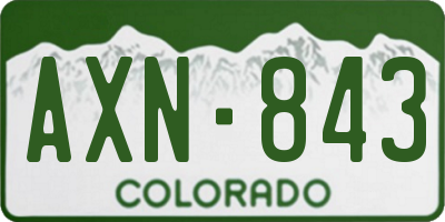 CO license plate AXN843