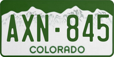 CO license plate AXN845