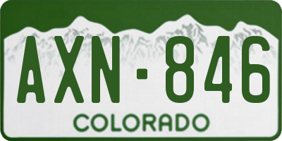 CO license plate AXN846