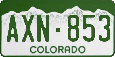 CO license plate AXN853