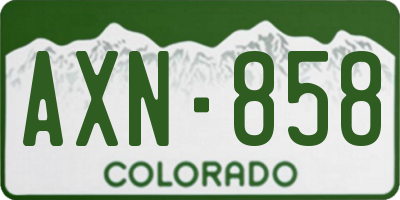 CO license plate AXN858