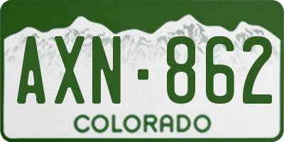 CO license plate AXN862