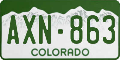 CO license plate AXN863