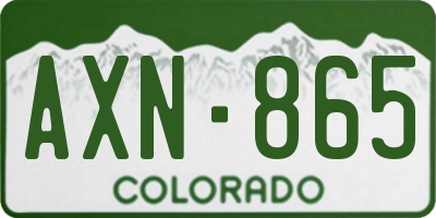 CO license plate AXN865
