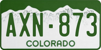 CO license plate AXN873