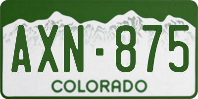 CO license plate AXN875