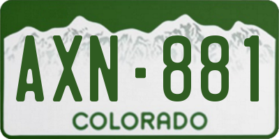 CO license plate AXN881
