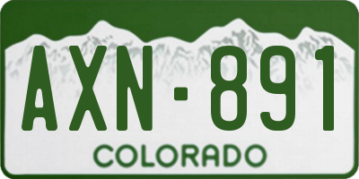 CO license plate AXN891