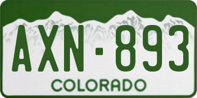 CO license plate AXN893