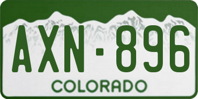 CO license plate AXN896