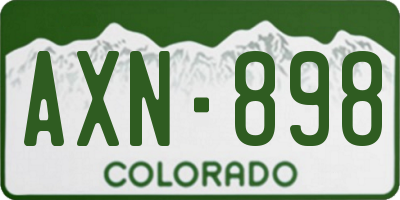 CO license plate AXN898